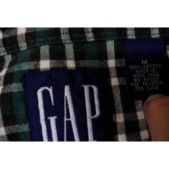 Gap Mens Medium Green Plaid Long Sleeve Button Up Flannel Shirt - Picture 10 of 10